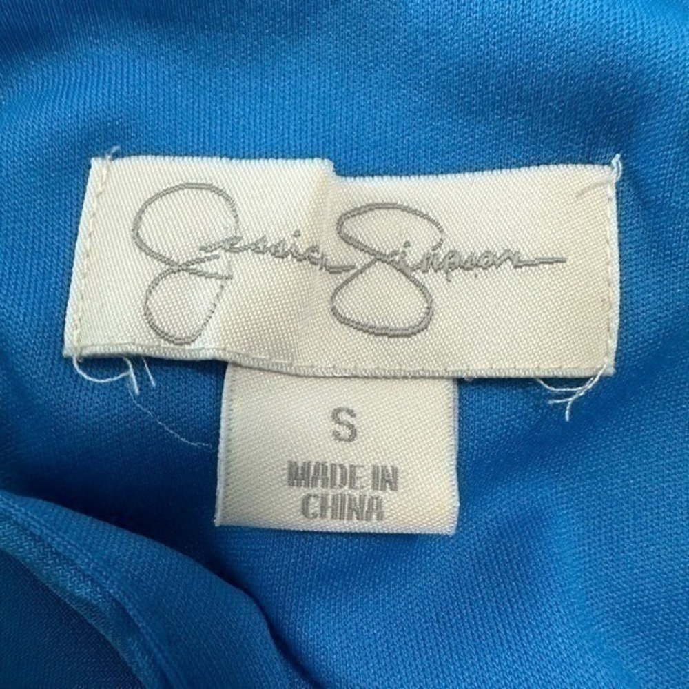 Jessica Simpson Cold Shoulder Ruffle Sleeve Blue Dress Womens‎ Small - Picture 5 of 7